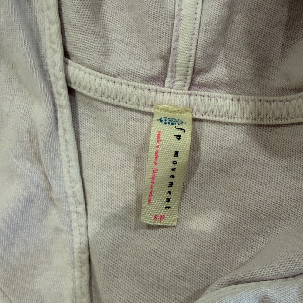 Pastel Lavender Free People V-Neck Hoodie Pullover - Picture 4 of 4